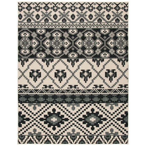 SAFAVIEH Veranda Dogon Southwestern Indoor/Outdoor Area Rug, 8' x 11', Beige/Grey