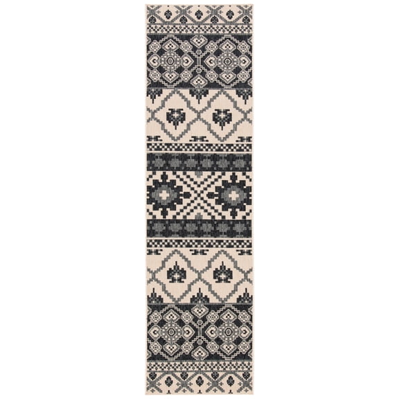SAFAVIEH Veranda Dogon Southwestern Indoor/Outdoor Runner Rug, 2'3" x 6', Beige/Grey