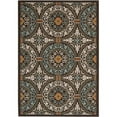 thumbnail image 1 of SAFAVIEH Veranda Durga Geometric Indoor/Outdoor Area Rug, 6'7" x 9'6", Chocolate/Aqua, 1 of 6