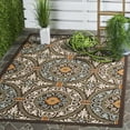thumbnail image 1 of SAFAVIEH Veranda Durga Geometric Indoor/Outdoor Area Rug, 8' x 11'2", Chocolate/Aqua, 1 of 5