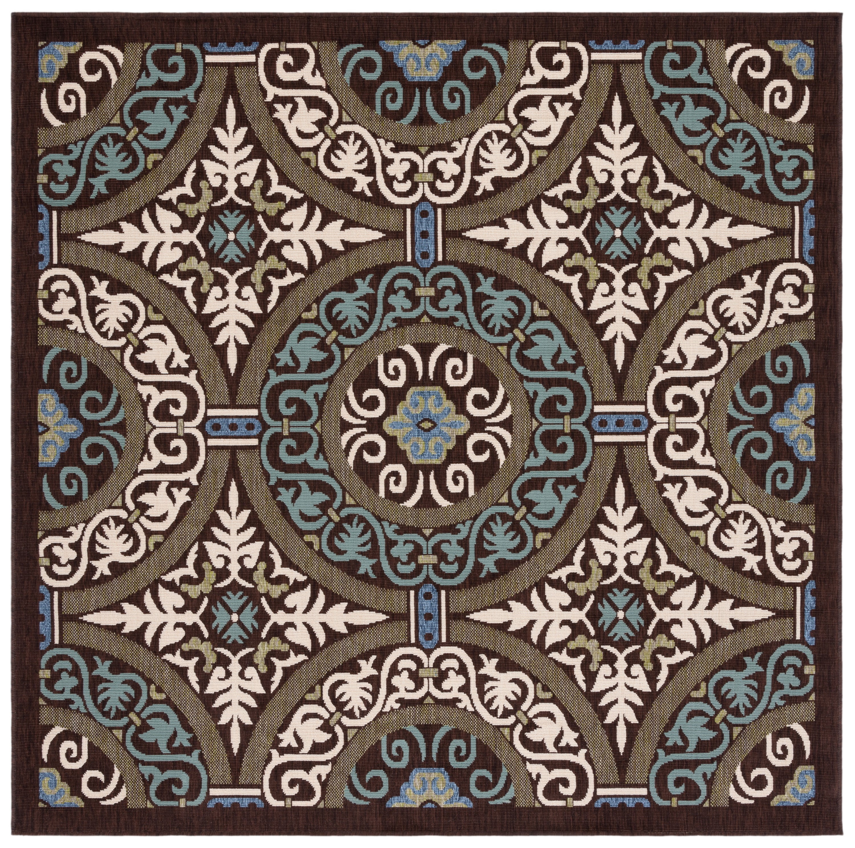 Durga Rugs SAFAVIEH Veranda Durga Geometric Indoor/Outdoor Area Rug, Chocolate ...