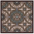 thumbnail image 1 of SAFAVIEH Veranda Durga Geometric Indoor/Outdoor Area Rug, Chocolate/Cream, 8' x 8' Square, 1 of 7
