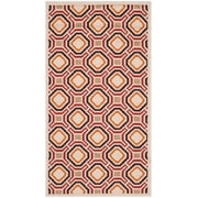 SAFAVIEH Veranda Jantar Geometric Indoor/Outdoor Area Rug, 2'7" x 5', Cream/Red