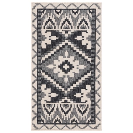 SAFAVIEH Veranda Johann Geometric Indoor/Outdoor Area Rug, Beige/Grey, 2'7" x 5'