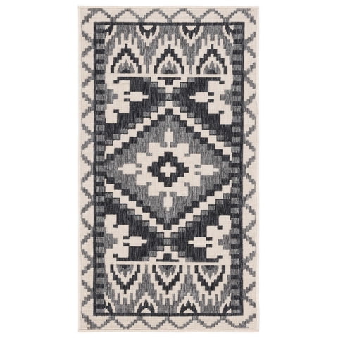SAFAVIEH Veranda Johann Geometric Indoor/Outdoor Area Rug, Beige/Grey, 2' x 3'7"