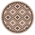 thumbnail image 1 of SAFAVIEH Veranda Johann Geometric Indoor/Outdoor Area Rug, Creme/Brown, 6'7" x 6'7" Round, 1 of 6