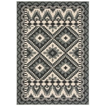 SAFAVIEH Veranda Johann Geometric Indoor/Outdoor Area Rug, Grey/Beige, 2'7" x 5'