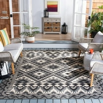 SAFAVIEH Veranda Johann Geometric Indoor/Outdoor Area Rug, Grey/Beige, 2' x 3'7"