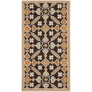 SAFAVIEH Veranda Leptis Geometric Indoor/Outdoor Area Rug, 2'7" x 5', Chocolate/Terracotta