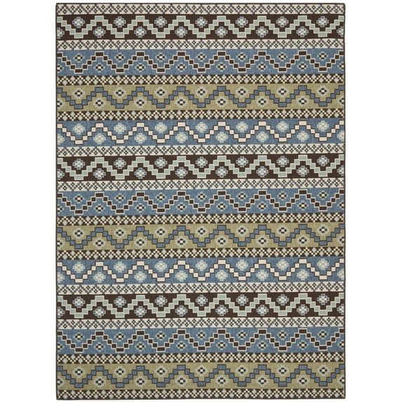 SAFAVIEH Veranda Luwig Geometric Indoor/Outdoor Area Rug, Blue/Creme, 8' x 10'