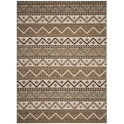 SAFAVIEH Veranda Luwig Geometric Indoor/Outdoor Area Rug, Creme/Brown, 9' x 12'
