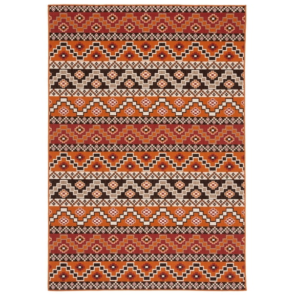 SAFAVIEH Veranda Luwig Geometric Indoor/Outdoor Area Rug, Rust/Red, 2'7" x 5'