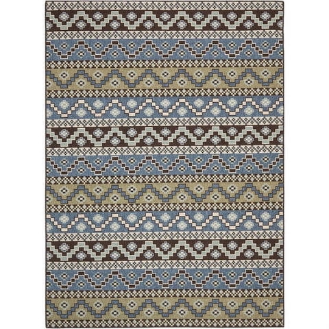 SAFAVIEH Veranda Luwig Southwestern Indoor/Outdoor Area Rug, 2'7" x 5', Blue/Cream