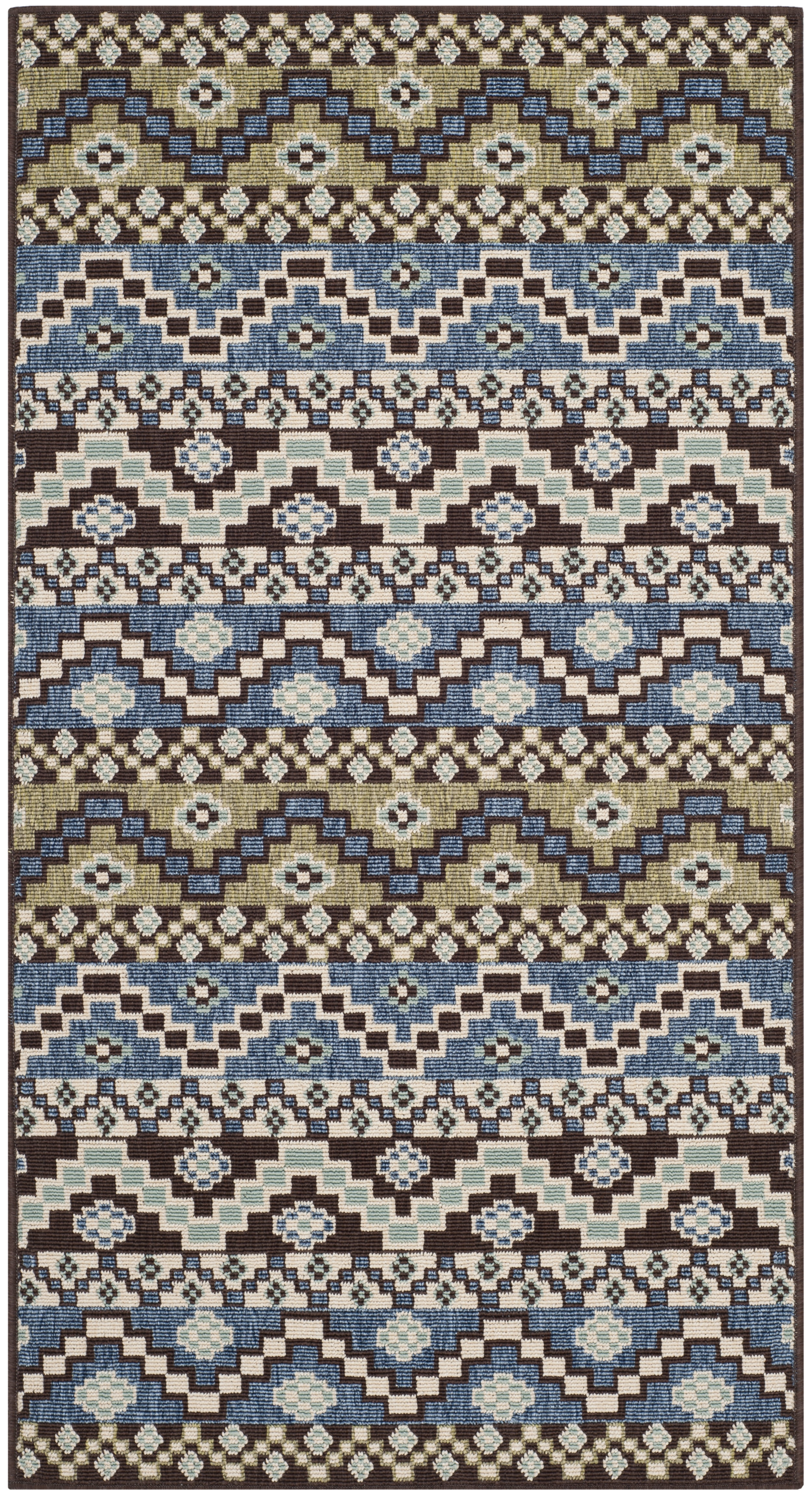 SAFAVIEH Veranda Luwig Southwestern Indoor/Outdoor Area Rug, 2' x 3'7", Blue/Cream