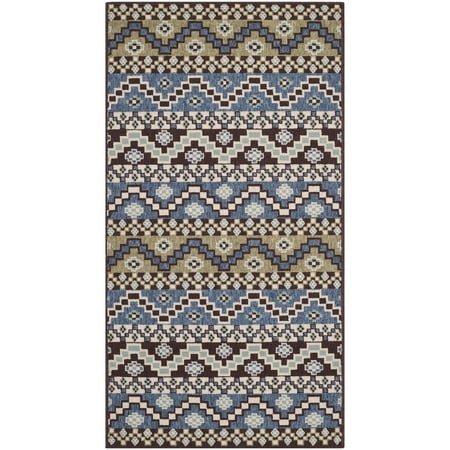 SAFAVIEH Veranda Luwig Southwestern Indoor/Outdoor Area Rug, 2' x 3'7", Blue/Cream
