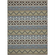 SAFAVIEH Veranda Luwig Southwestern Indoor/Outdoor Area Rug, 4' x 5'7", Blue/Cream