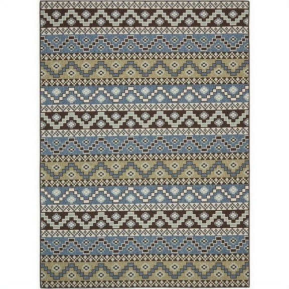SAFAVIEH Veranda Luwig Southwestern Indoor/Outdoor Area Rug, 6'7" x 6'7" Square, Blue/Cream