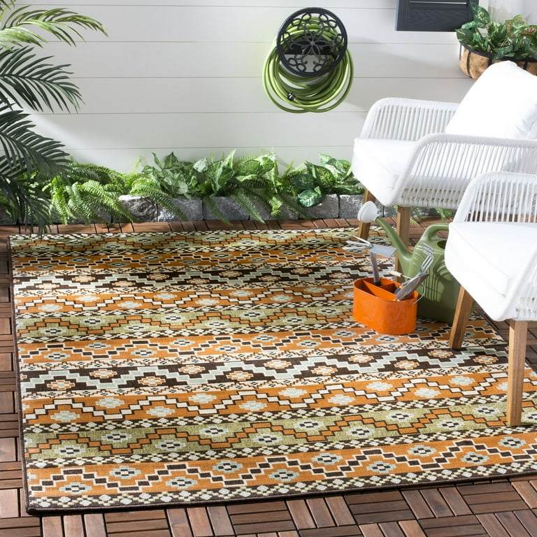 Safavieh Veranda 4-ft x 5-ft-7-in (Terracotta/Chocolate) 4 x 6 Terracotta/Chocolate Indoor/Outdoor Abstract Coastal Area Rug Safavieh Veranda 4-ft x 5-ft-7-in (Terracotta/Chocolate) 4 x 6 Terracotta/Chocolate Indoor/Outdoor Abstract Coastal Area Rug