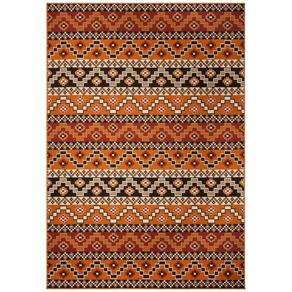 SAFAVIEH Veranda Luwig Southwestern Indoor/Outdoor Area Rug, 6'7" x 9'6", Rust/Red