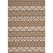 SAFAVIEH Veranda Luwig Southwestern Indoor/Outdoor Area Rug, 8' x 11'2", Cream/Brown