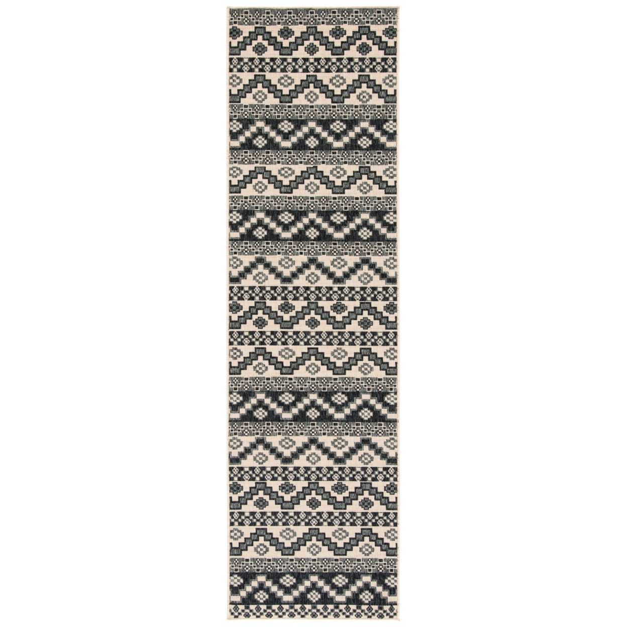 SAFAVIEH Veranda Luwig Southwestern Indoor/Outdoor Runner Rug, 2'3" x 8', Beige/Grey