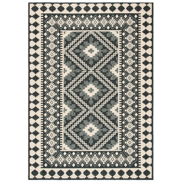 SAFAVIEH Veranda Magna Geometric Indoor/Outdoor Area Rug, Ivory/Grey, 2 ...