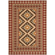 SAFAVIEH Veranda Magna Southwestern Indoor/Outdoor Area Rug, 4' x 5'7", Red/Natural