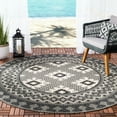thumbnail image 1 of SAFAVIEH Veranda Magna Southwestern Indoor/Outdoor Area Rug, 6'7" x 6'7" Round, Ivory/Charcoal, 1 of 7