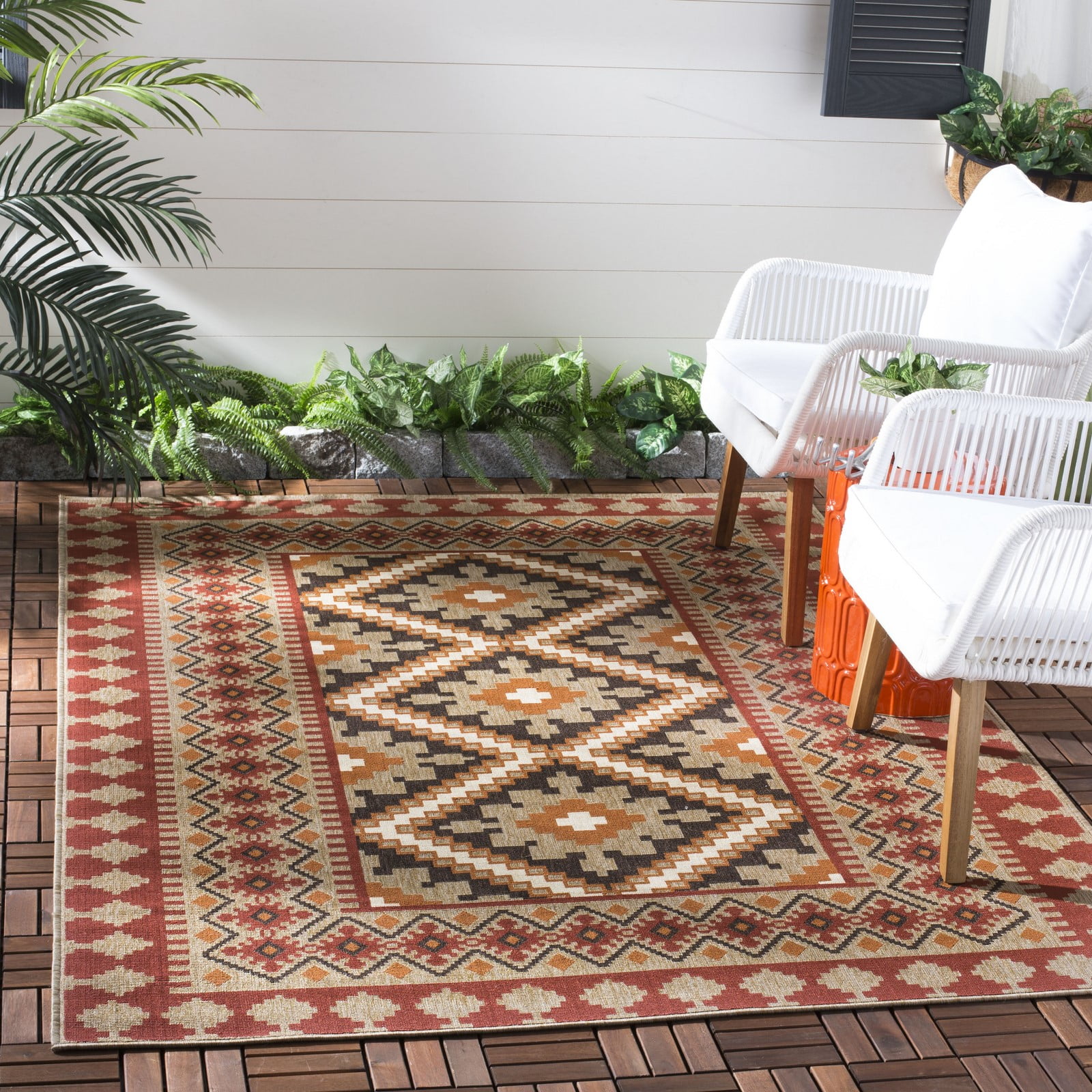 SAFAVIEH Veranda Magna Southwestern Indoor/Outdoor Area Rug, 8' x 10 ...