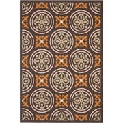 SAFAVIEH Veranda Mesa Geometric Indoor/Outdoor Area Rug, 5'3" x 7'7", Chocolate/Terracotta