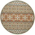 thumbnail image 1 of SAFAVIEH Veranda Moriah Geometric Indoor/Outdoor Area Rug, Green/Terracotta, 3' x 3' Round, 1 of 10