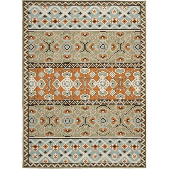 SAFAVIEH Veranda Moriah Southwestern Indoor/Outdoor Area Rug, 2'7" x 5', Green/Terracotta