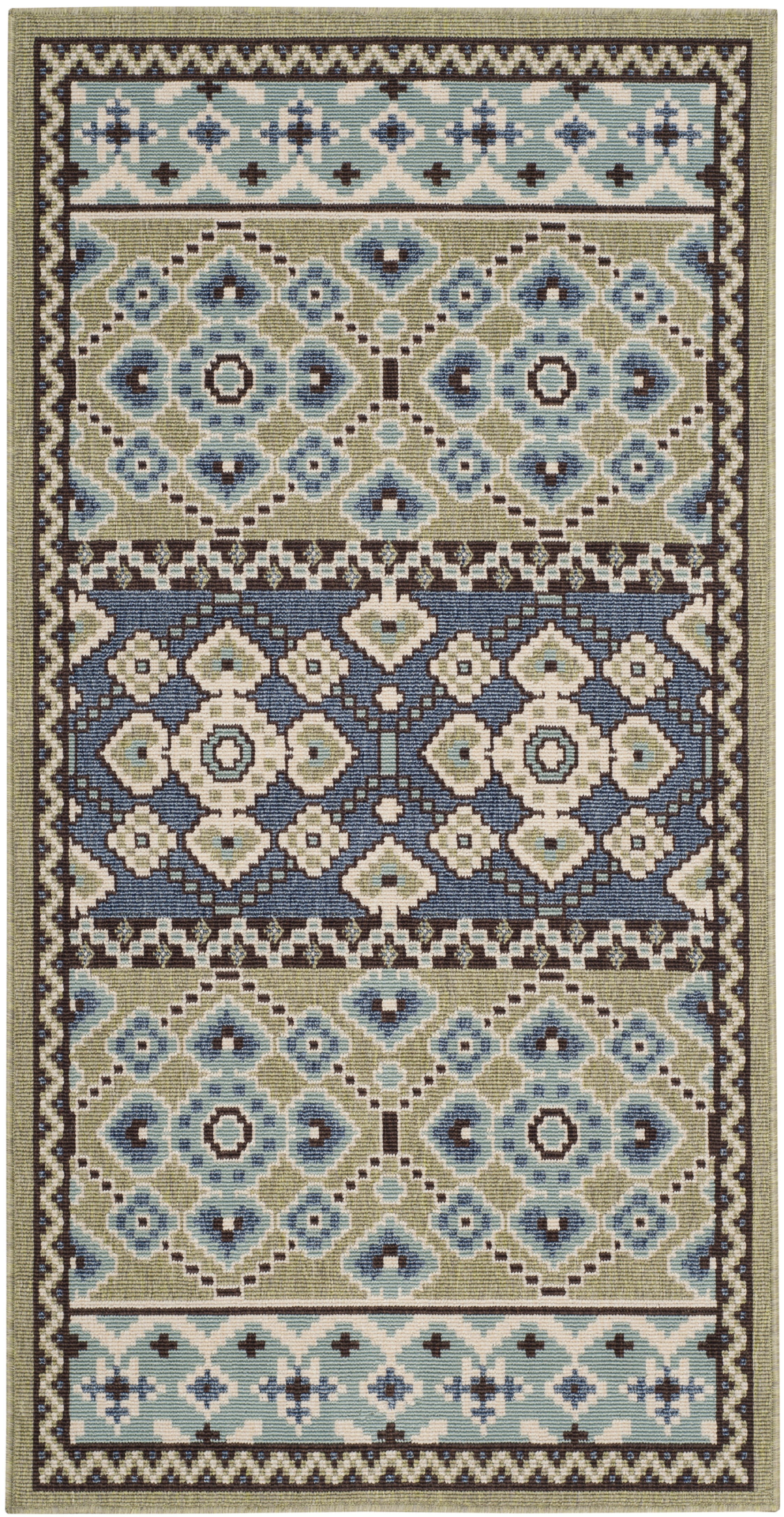 SAFAVIEH Veranda Moriah Southwestern Indoor/Outdoor Area Rug, 2' x 3'7", Green/Blue