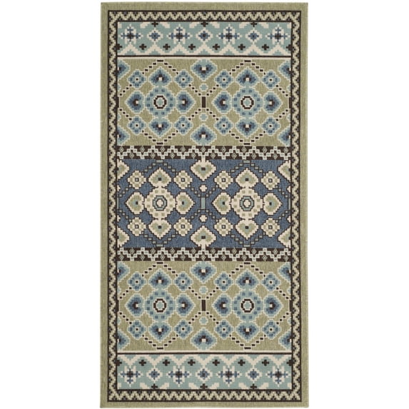 SAFAVIEH Veranda Moriah Southwestern Indoor/Outdoor Area Rug, 2' x 3'7", Green/Blue