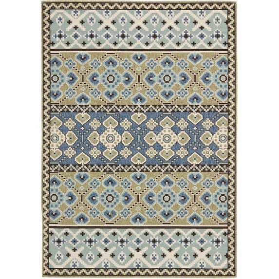 SAFAVIEH Veranda Moriah Southwestern Indoor/Outdoor Area Rug, 8' x 11'2", Green/Blue