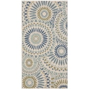 SAFAVIEH Veranda Petra Geometric Indoor/Outdoor Area Rug, 2'7" x 5', Cream/Green