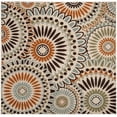 thumbnail image 1 of SAFAVIEH Veranda Petra Geometric Indoor/Outdoor Area Rug, 5'3" x 5'3" Square, Cream/Chocolate, 1 of 9