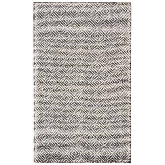 SAFAVIEH Vermont Catrine Geometric Wool Area Rug, Ivory/Black, 4' x 6'