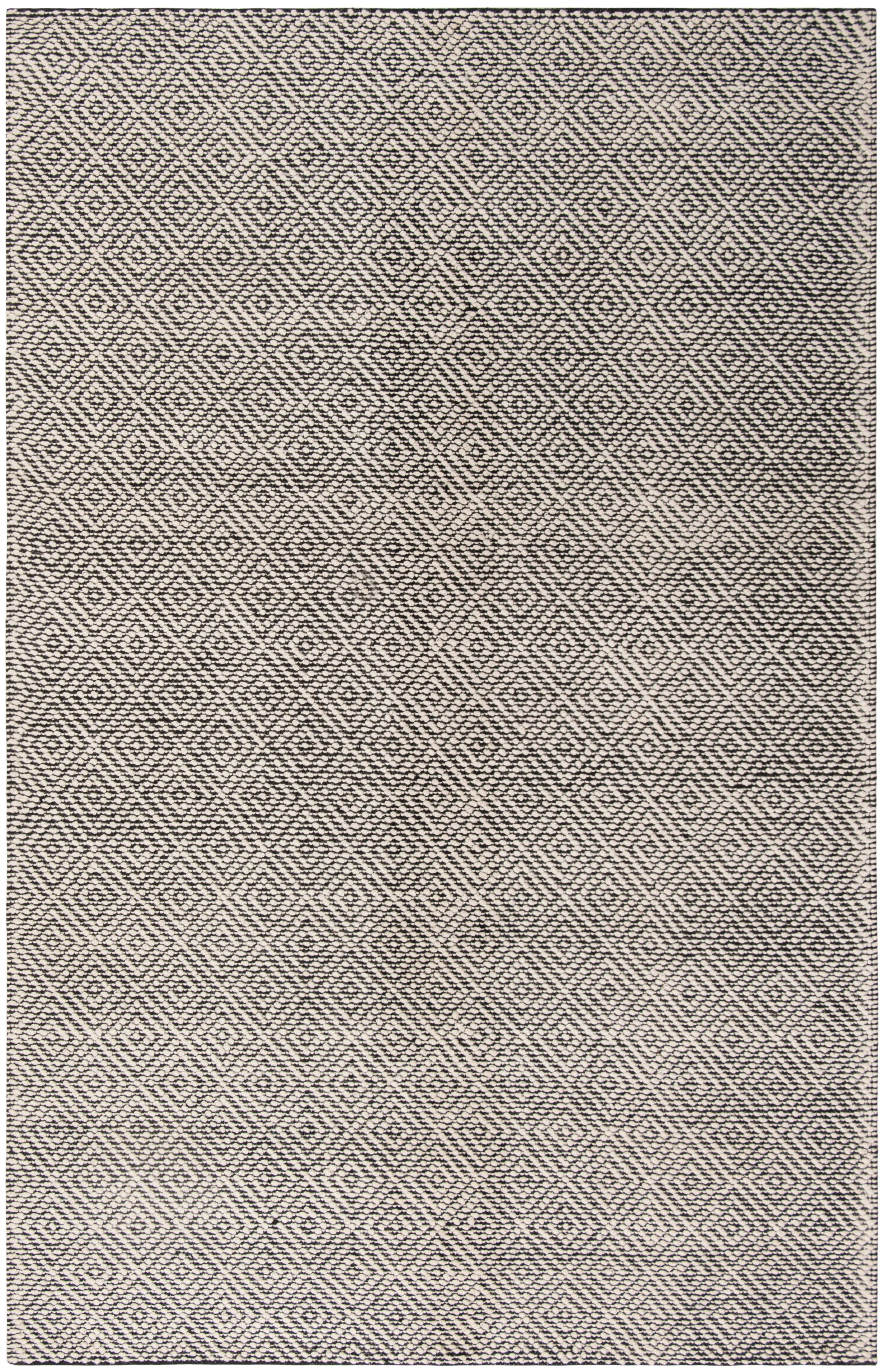 Vermont 6' x 9' Black and Ivory Wool Geometric Rug