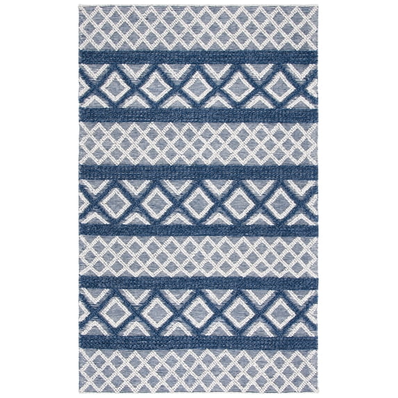 SAFAVIEH Vermont Chelsea Striped Area Rug, 3' x 5', Ivory/Blue