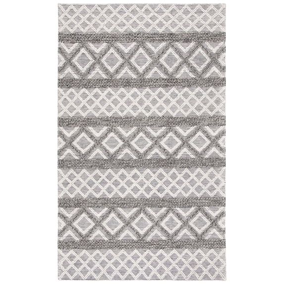 SAFAVIEH Vermont Chelsea Striped Area Rug, 3' x 5', Ivory/Dark Grey