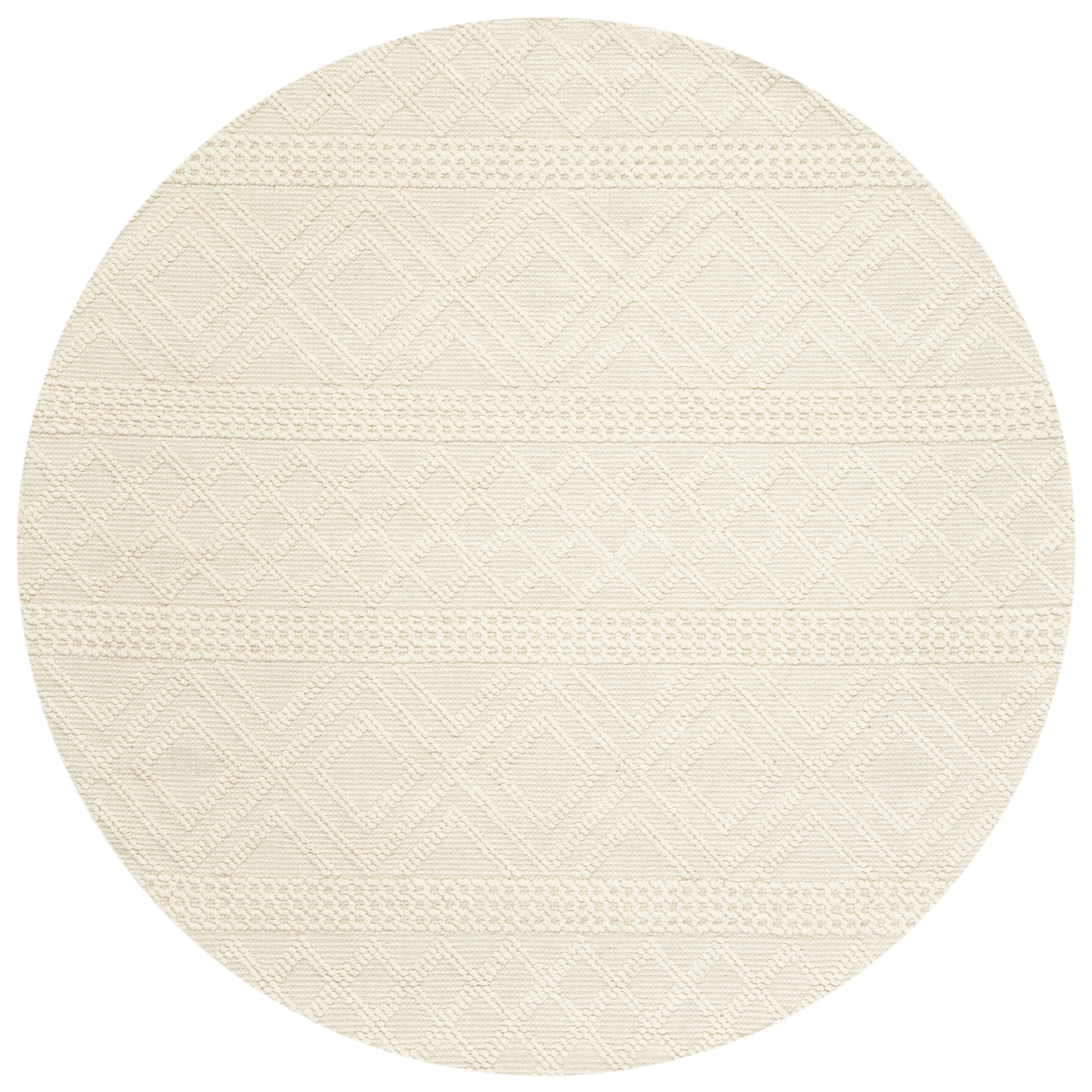 SAFAVIEH Vermont Chelsea Striped Area Rug, 4' x 4' Round, Ivory