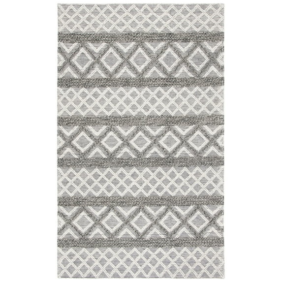 SAFAVIEH Vermont Chelsea Striped Area Rug, 4' x 6', Ivory/Dark Grey