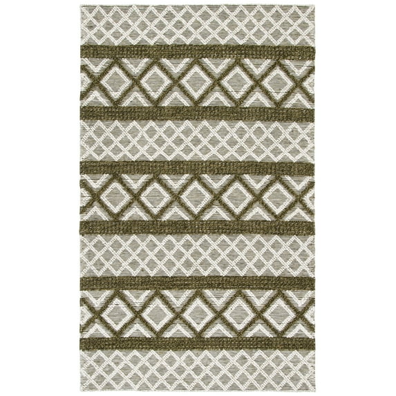 SAFAVIEH Vermont Chelsea Striped Area Rug, 6' x 9', Ivory/Dark Green