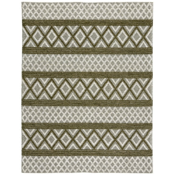 SAFAVIEH Vermont Chelsea Striped Area Rug, 8' x 10', Ivory/Dark Green