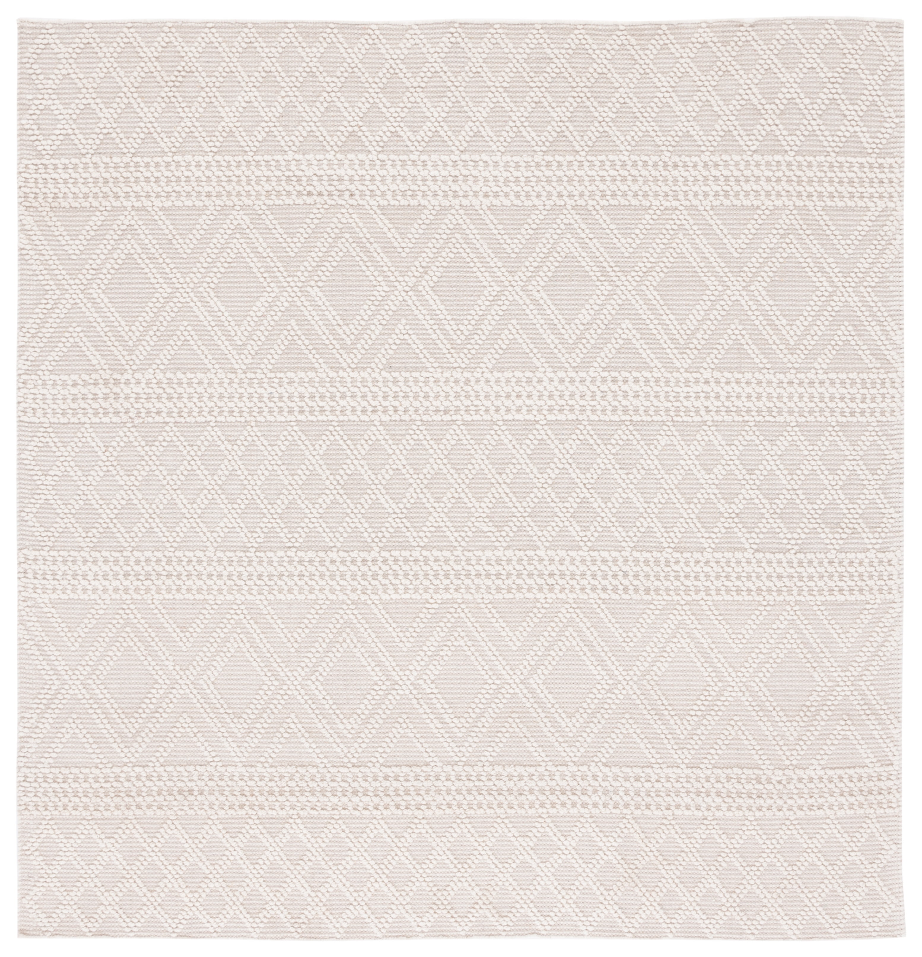 Handmade Ivory Wool Tufted 10' Square Area Rug