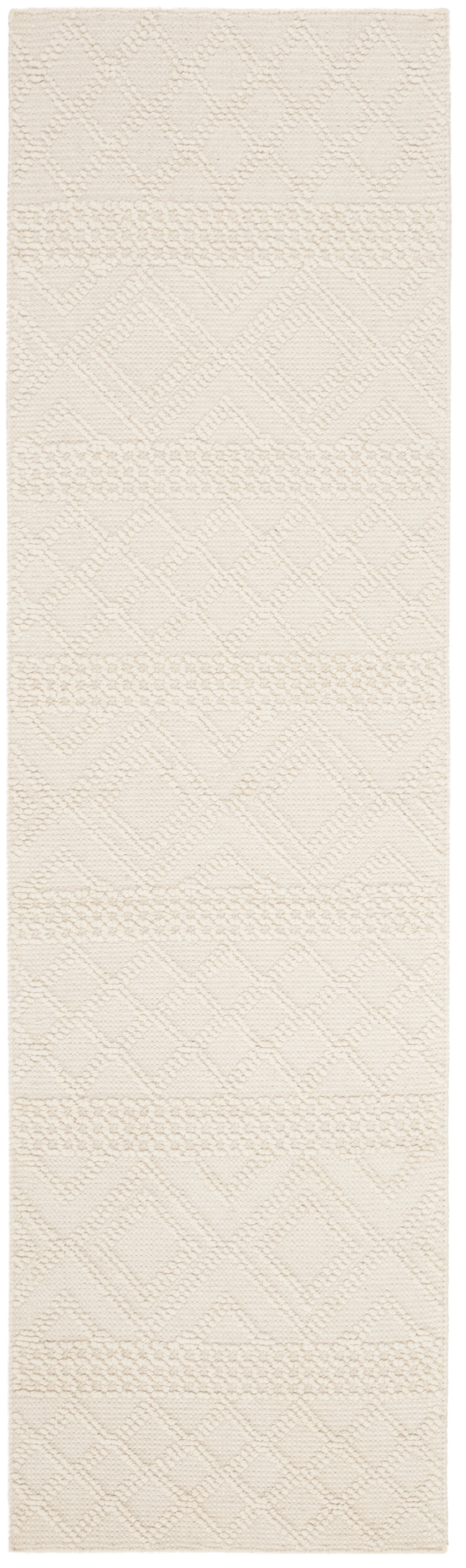 Ivory Hand-Knotted Wool Runner Rug 2'-3" x 6'