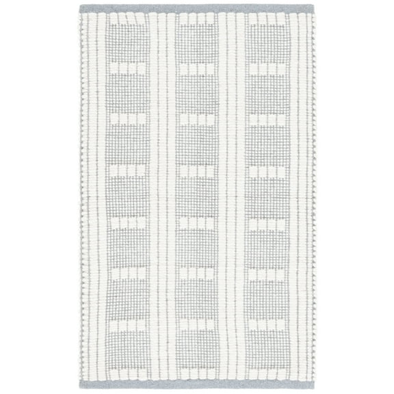 SAFAVIEH Vermont Darwin Geometric Area Rug, Light Blue/Ivory, 3' x 5'