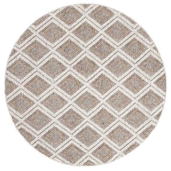 SAFAVIEH Vermont Hyde Geometric Area Rug, 6' x 6' Round, Beige/Ivory