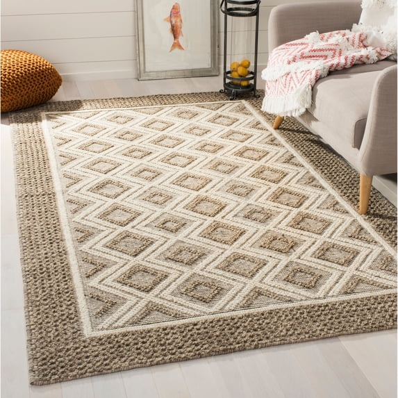 SAFAVIEH Vermont Hyde Geometric Area Rug, Beige/Ivory, 6' x 9'